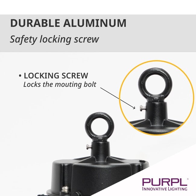 PURPL LED High Bay - 100W - 15.000 lm - 150 lm/W - 6000K Koud Wit - 110° - IP65 - IK10 - Dimbaar - G7 - Flikkervrij