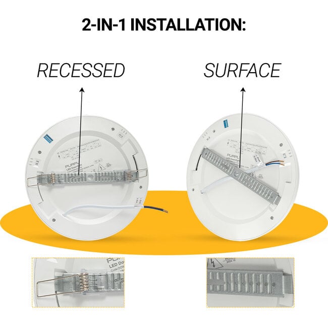 PURPL LED downlight -  PIR Sensor - 10W/13W/16W - ø240mm - 3CT (3000K/ 4000K/ 5700K) - Inbouw - Interne driver - Rond - Wit