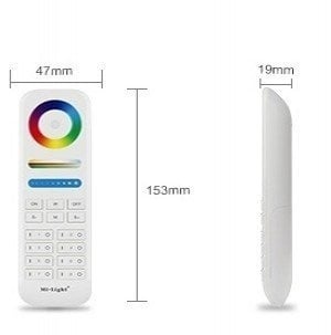 MiBoxer/Mi-Light MiBoxer Afstandsbediening - FUT089-B - RGB + CCT (2700K-6500K) - 8-Zone - RF 2.4Ghz - Zwart, foto 3 van 3