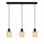 Cilinder Design Hanglamp - 3-Lichts - Amber Glazen - E27 fittings - Rechthoekige Plafondplaat