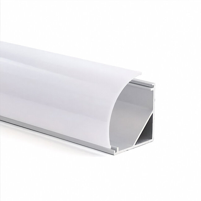 PURPL LED Strip Profiel Hoek - 1,5 m - 30×30 mm - Aluminium - Opaal afdekkap - IP20 - Incl. montagemateriaal
