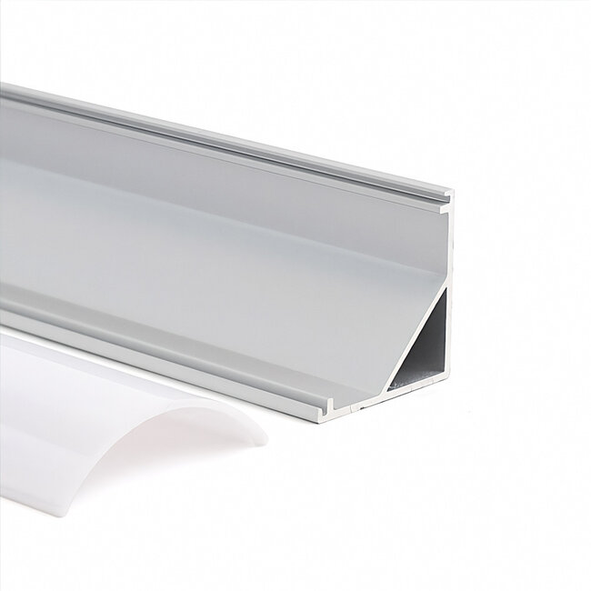 PURPL LED Strip Profiel Hoek - 1,5 m - 30×30 mm - Aluminium - Opaal afdekkap - IP20 - Incl. montagemateriaal
