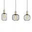 PURPL Design Hanglamp Industrieel - 3-Lichts - Zwart met Goud - E27 fittingen - Rond