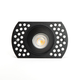 PURPL Inbouw Armatuur - GU10 - MR11 - Trimless - Ø90mm x 41,5mm - IP20 - Incl. GU10 fitting - Zwart Aluminium