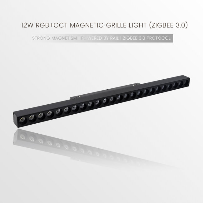 MiBoxer/Mi-Light 48V Magnetische LED Bar - RGB+CCT (2700K-6500K) - 12W - 900 lm - Zigbee 3.0 - Dimbaar - IP44 - Zwart