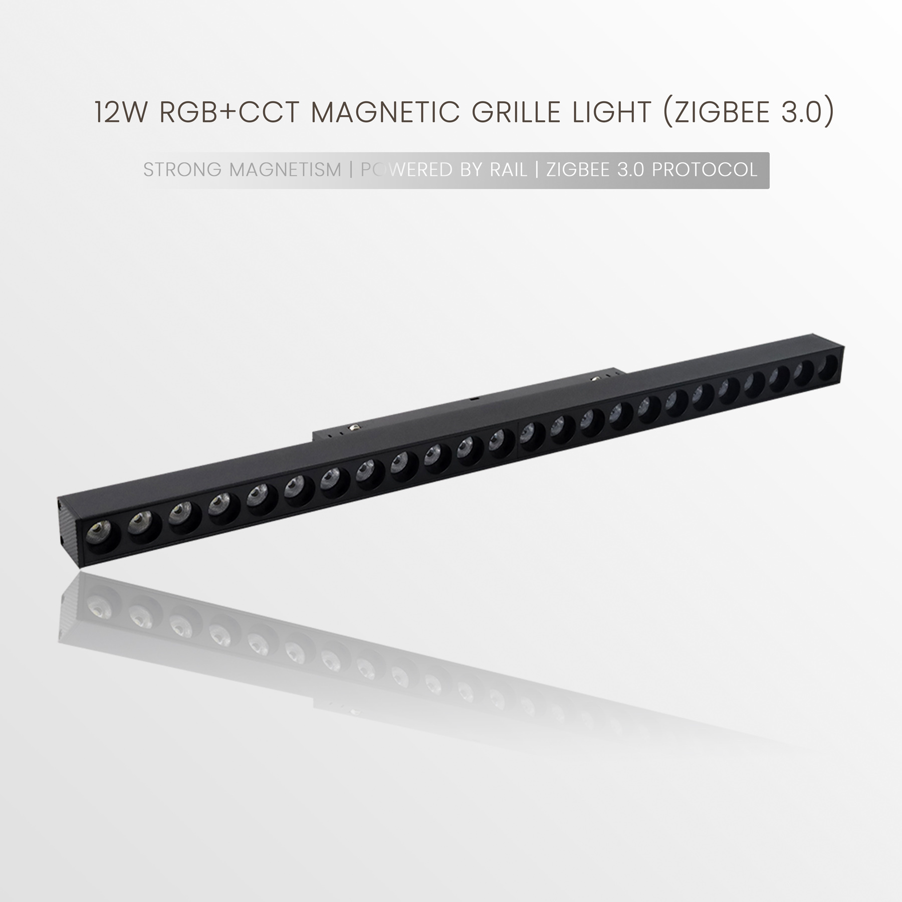 MiBoxer/Mi-Light 48V Magnetische LED Bar - RGB+CCT (2700K-6500K) - 12W - 900 lm - Zigbee 3.0 - Dimbaar - IP44 - Zwart, foto 4 van 6