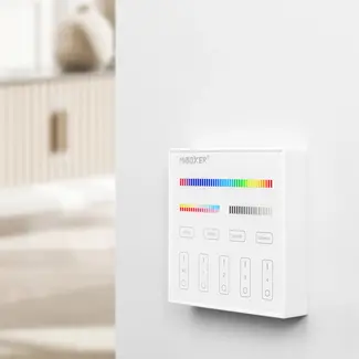 MiBoxer/Mi-Light MiBoxer Wandbediening - T4 - 4-zone - RGB+CCT - Draadloos 2,4 GHz - 220V - Wit