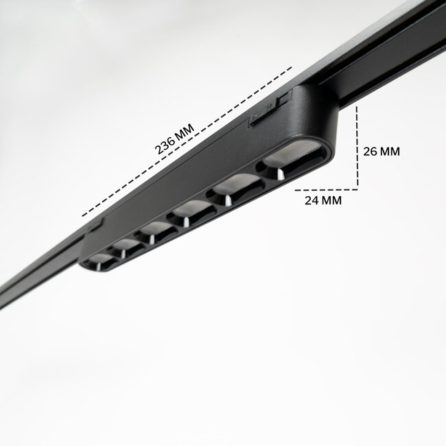 PURPL Smart Magnetische LED bar - 12W - CCT (2700K-6500K) - Zigbee 3.0 - Dimbaar - 851 lm - CRI>90 - Zwart - Geschikt voor Superslim 48V Railverlichting