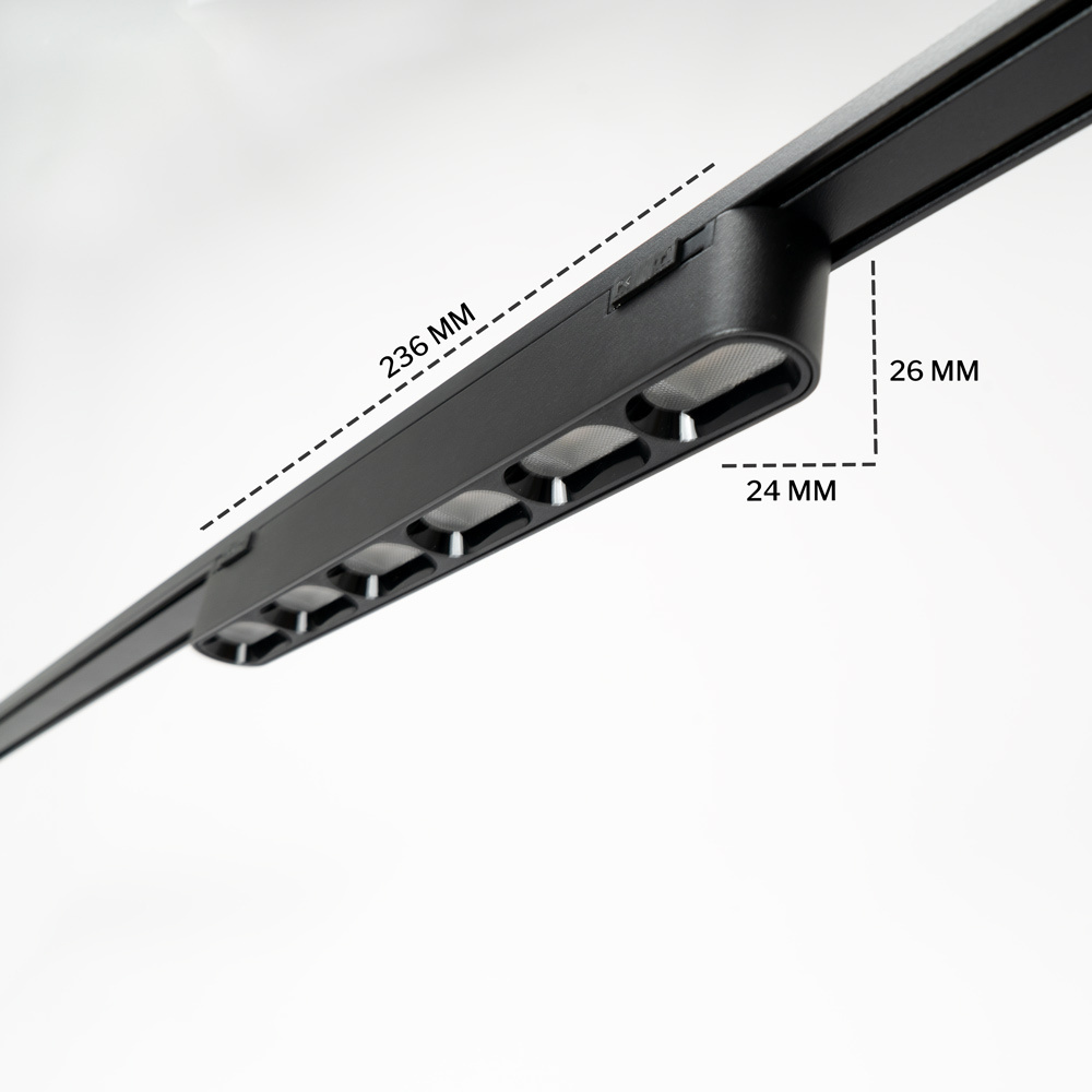 PURPL Smart Magnetische LED bar - 12W - CCT (2700K-6500K) - Zigbee 3.0 - Dimbaar - 851 lm - CRI>90 - Zwart - Geschikt voor Superslim 48V Railverlichting, foto 4 van 5