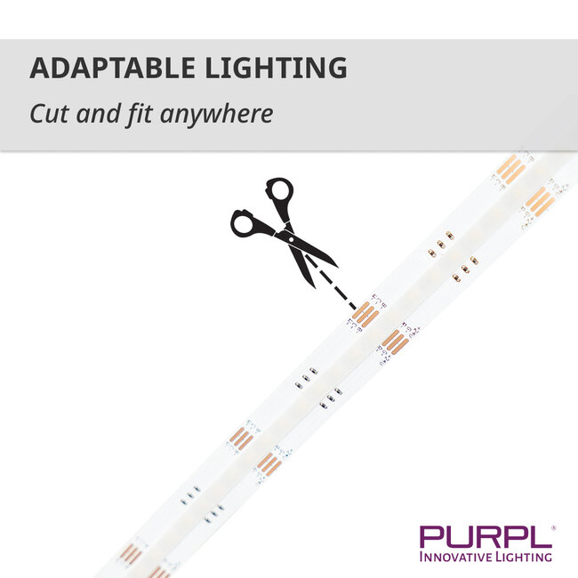 COB Led Strip - 5m - 840 LED's p/m - 24V - RGB+CCT (2700K-6500K) - IP65 stof- en waterdicht
