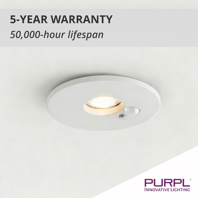 PURPL LED Inbouwspot - 4W/6W - PIR Sensor - 4CCT (2700K/3000K/4000K/6500K) - Ø87mm - IP20 - Rond - Wit