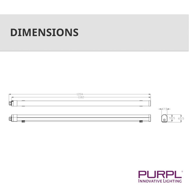 PURPL LED TL Tri-Proof - 120 cm - 36W - 4680 lm - 4000K Helder wit (840) - IP65 - IK08 - Flikkervrij