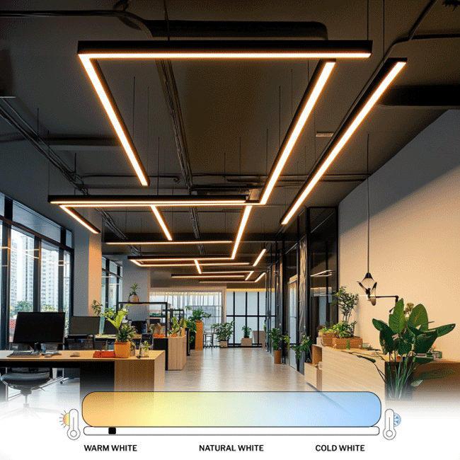 PURPL Lineaire Lamp - 120 cm - 36W - 3CCT  (3000K | 4000K | 5700K) - Dimbaar - Zwart