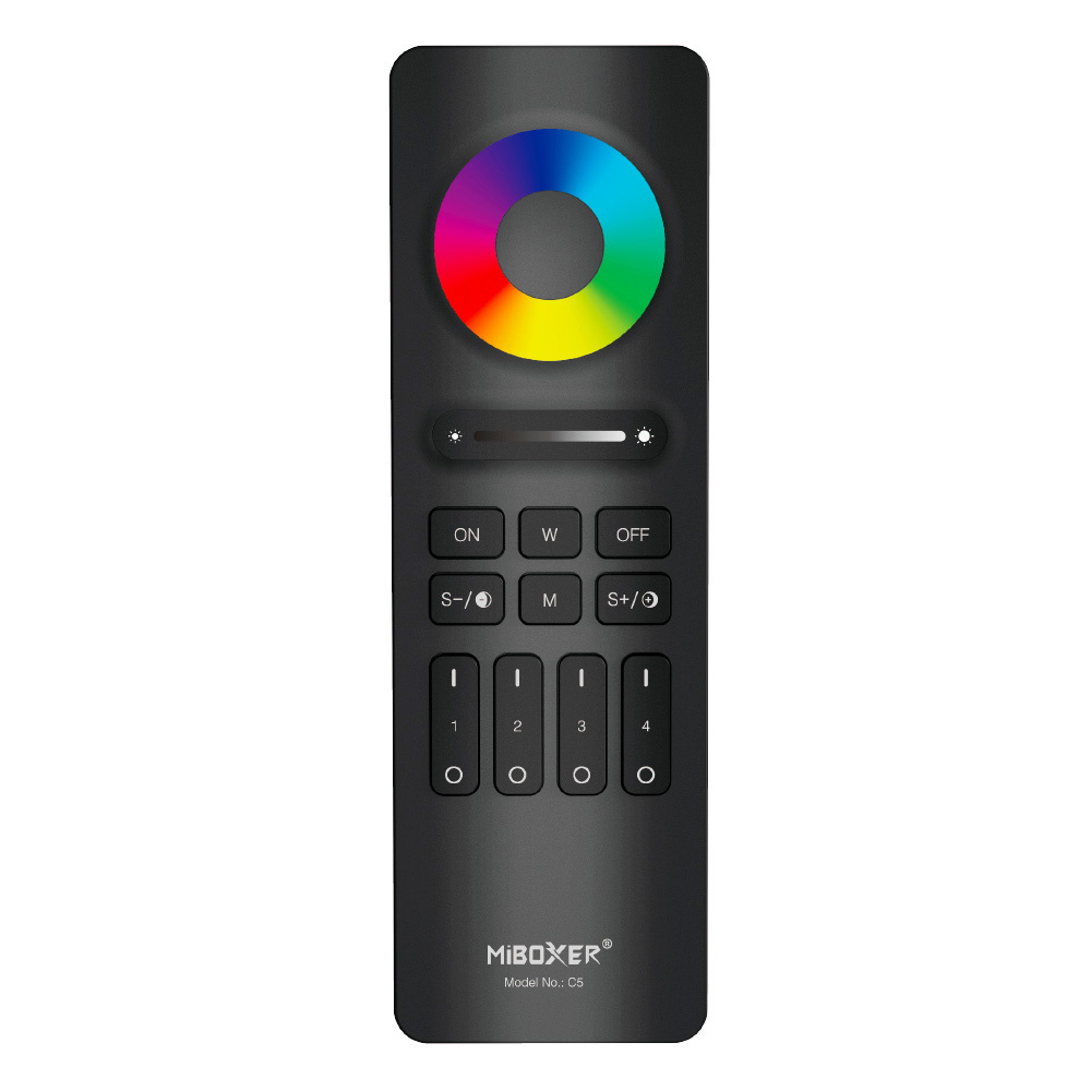 MiBoxer/Mi-Light MiBoxer Afstandsbediening - C5 - RGB + CCT (2700K-6500K) - 4 zones - RF 2,4Ghz