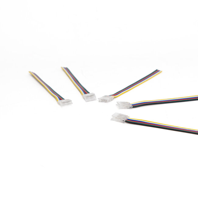 PURPL Cable Click Connectors (5 stuks) - Strip to Wire (15 cm draad) - IP20 - Voor COB LED Strips RGB+CCT