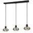 UFO Design Hanglamp - 3-Lichts - Smoke glazen - E27 fittings - Rechthoekige Plafondplaat