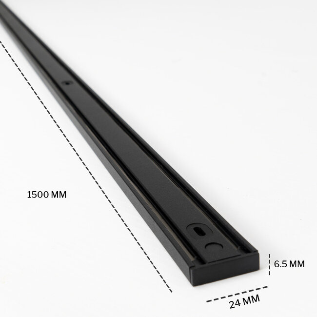 PURPL Ultradun Magnetische Track Rail - 1,5m - Zwart - Geschikt voor Superslim 48V Railverlichting