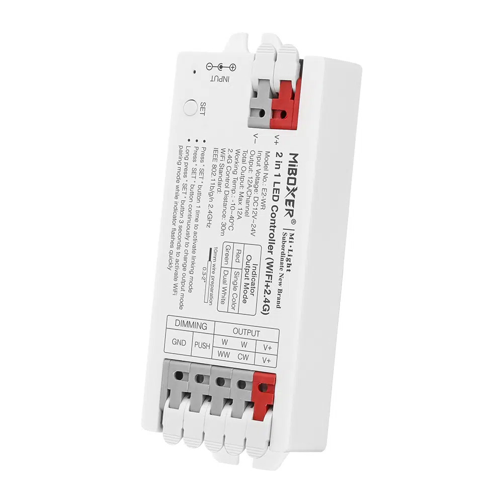 MiBoxer/Mi-Light Miboxer LED Controller - 2-in-1 - WiFi + 2.4GHz - Single White &amp; CCT - E2-WR