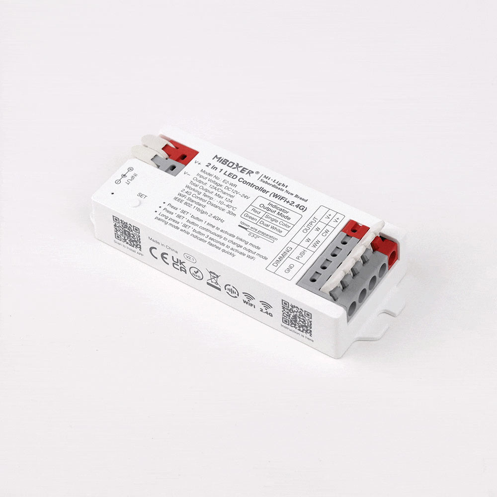 MiBoxer/Mi-Light Miboxer LED Controller - 2-in-1 - WiFi + 2.4GHz - Single White & CCT - E2-WR, foto 3 van 4