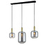 PURPL Tube Design Hanglamp - 3 Lichts - Spiegel smoke glazen - E27 Fittings - Rechthoekige Plafondplaat
