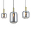 PURPL Tube Design Hanglamp - 3 Lichts - Spiegel smoke glazen - E27 Fittings - Rechthoekige Plafondplaat