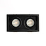PURPL Dubbele inbouwspot GU10 Armatuur - GU10 fitting - 166x88x46 mm - Kantelbaar - Metaal - IP20 - Zwart