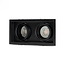 Dubbele inbouwspot GU10 Armatuur - GU10 fitting - 166x88x46 mm - Kantelbaar - Metaal - IP20 - Zwart