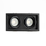 Dubbele inbouwspot GU10 Armatuur - GU10 fitting - 166x88x46 mm - Kantelbaar - Metaal - IP20 - Zwart