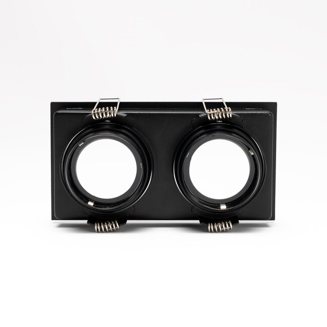 PURPL Dubbele inbouwspot GU10 Armatuur - GU10 fitting - 166x88x46 mm - Kantelbaar - Metaal - IP20 - Zwart