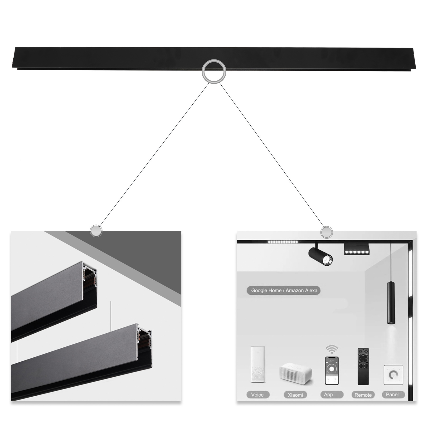 MiBoxer/Mi-Light 48V Magnetische Track Rail - 1,5m - Opbouw, foto 5 van 6