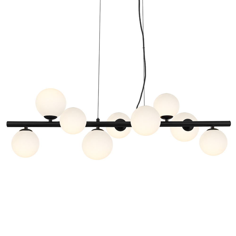 PURPL Scala Balls Design Hanglamp - 9-Lichts - Opaalglas - G9 fittings - Rechthoekige Plafondplaat, foto 3 van 3