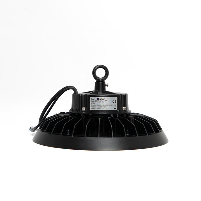 PURPL LED High Bay - 200W - 30.000 lm - 150 lm/W - 6000K Koud Wit - 110° - IP65 - IK10 - Dimbaar - G7 - Flikkervrij