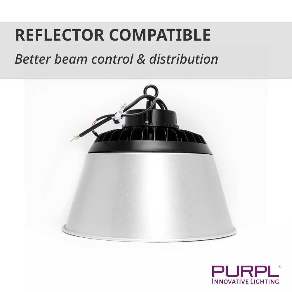 PURPL LED High Bay - 200W - 30.000 lm - 150 lm/W - 6000K Koud Wit - 110° - IP65 - IK10 - Dimbaar - G7 - Flikkervrij, foto 6 van 6