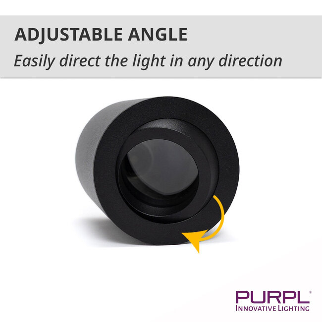 PURPL LED opbouwspot - Ø71 mm - GU10 fitting - IP54 - Kantelbaar - Rond - Zwart