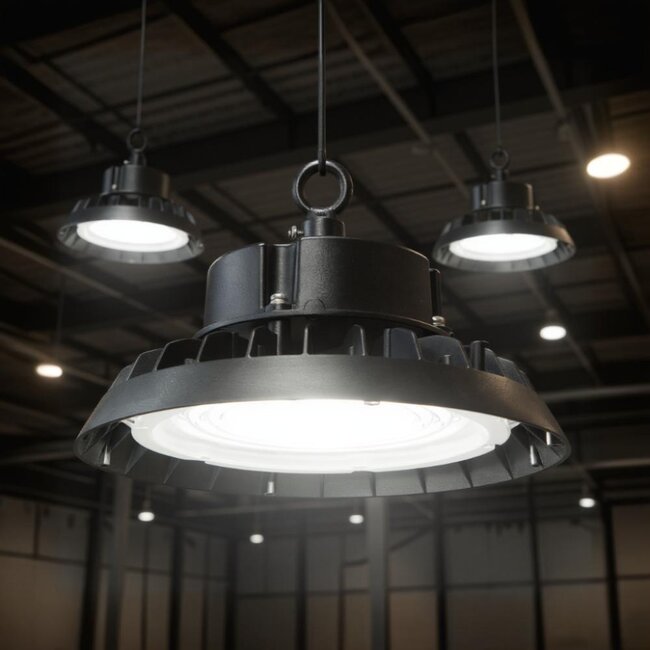 PURPL LED High Bay - 100W - 15.000 lm - 150 lm/W - 4000K Helder Wit - 110° - IP65 - IK10 - Dimbaar - G7 - Flikkervrij