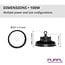 PURPL LED High Bay - 100W - 15.000 lm - 150 lm/W - 4000K Helder Wit - 110° - IP65 - IK10 - Dimbaar - G7 - Flikkervrij