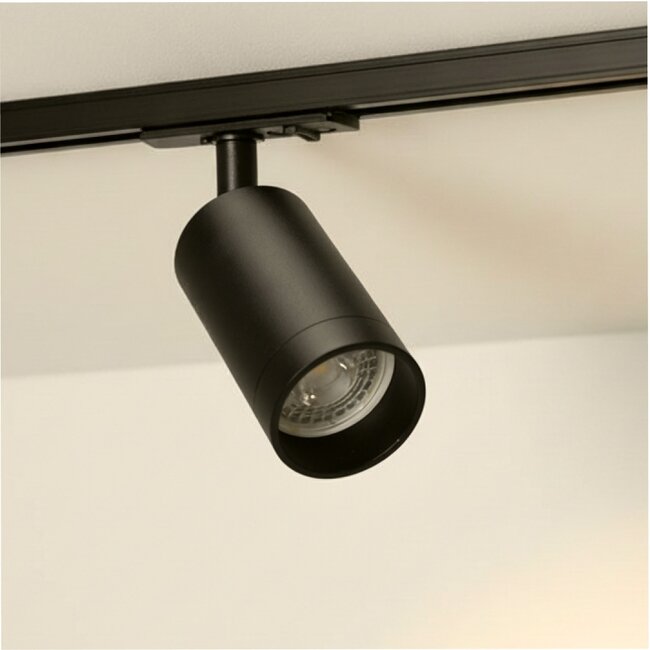 PURPL LED railspot - GU10 armatuur - Ø54x100mm - 1-fase - Zwart