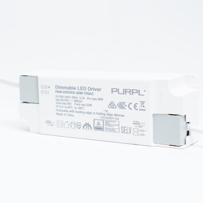 PURPL LED Driver - 30W - Triac - Dimbaar - 30-40V - 750mA - Flikkervrij