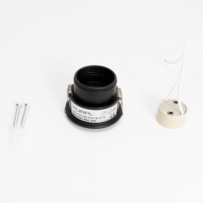 PURPL Inbouw Armatuur - GU10 - MR11 - Ø55mm x 41,5mm - IP20 - Incl. GU10 fitting - Zwart Aluminium