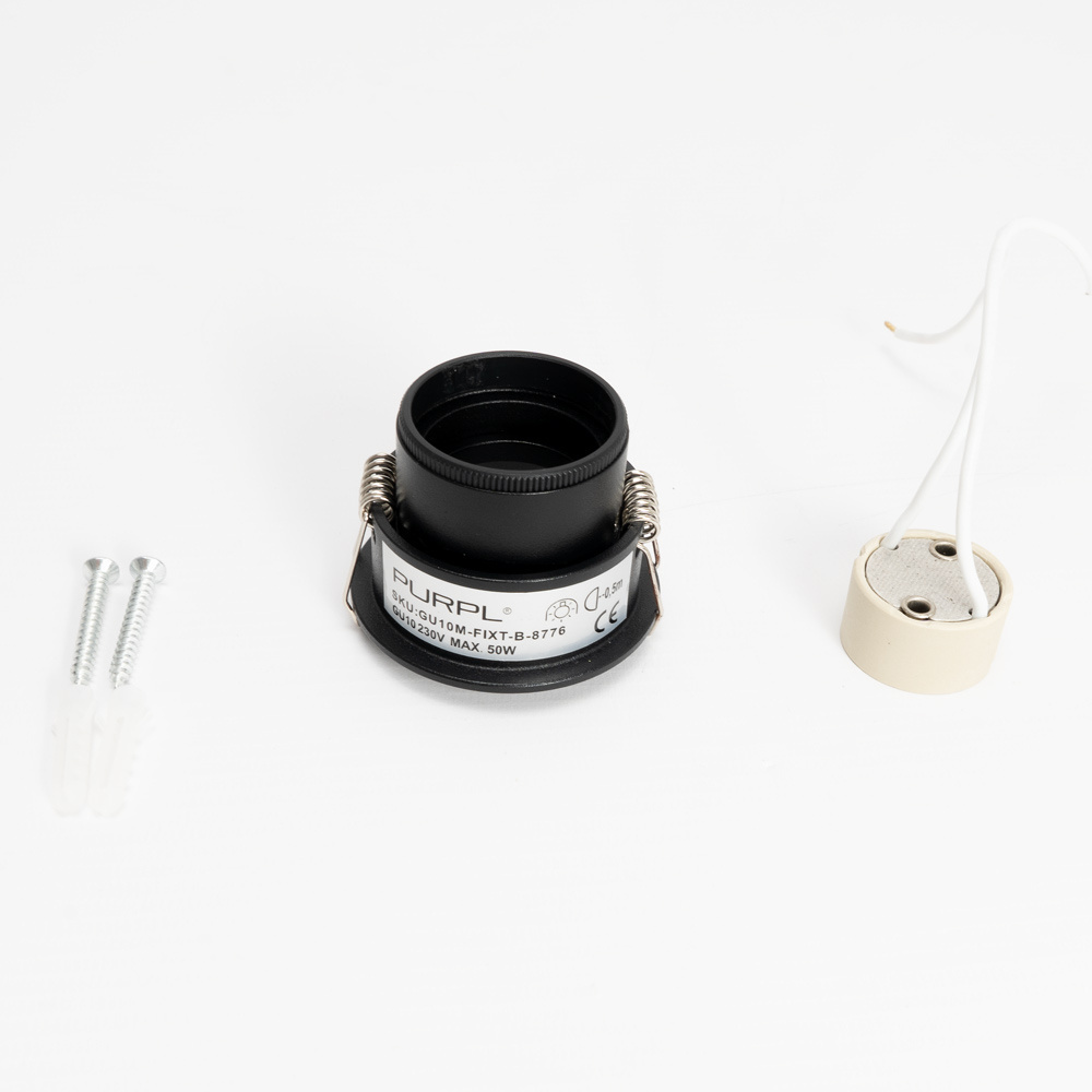 PURPL Inbouw Armatuur - GU10 - MR11 - Ø55mm x 41,5mm - IP20 - Incl. GU10 fitting - Zwart Aluminium, foto 6 van 6