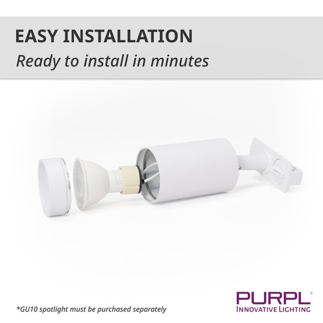PURPL LED railspot - GU10 fitting - Ø54x100mm - 1-fase - Wit