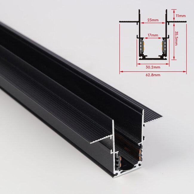 MiBoxer/Mi-Light 48V Magnetische Track Rail - 1,5m - Inbouw