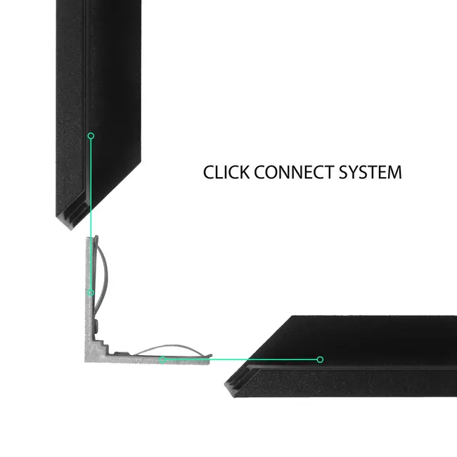 Opbouwframe LED Paneel - 30x60 - Zwart - Easy Click & Connect