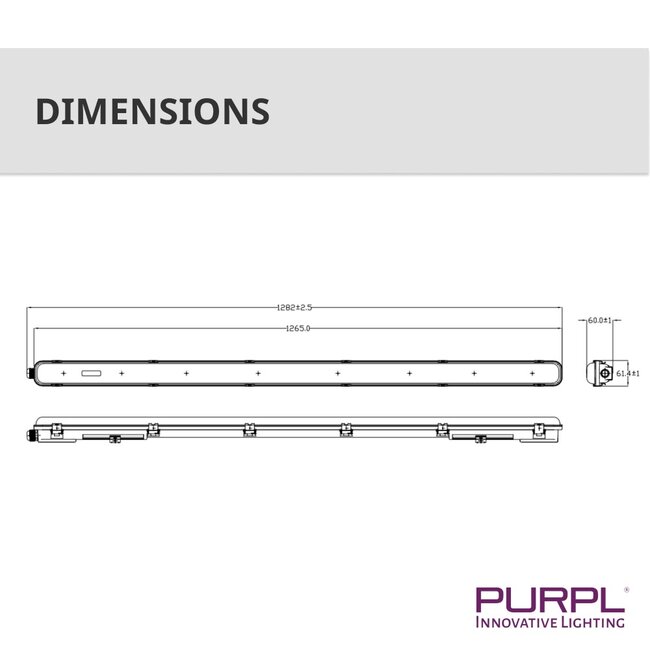 PURPL LED TL Tri-Proof - 130 cm - 15W - 1575 lm - 4000K Helder wit (840) - IP65 Waterdicht - IK06 - Flikkervrij