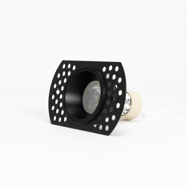 PURPL Inbouw Armatuur - GU10 - MR11 - Trimless - Ø90mm x 28mm - IP20 - Incl. GU10 fitting - Zwart Aluminium