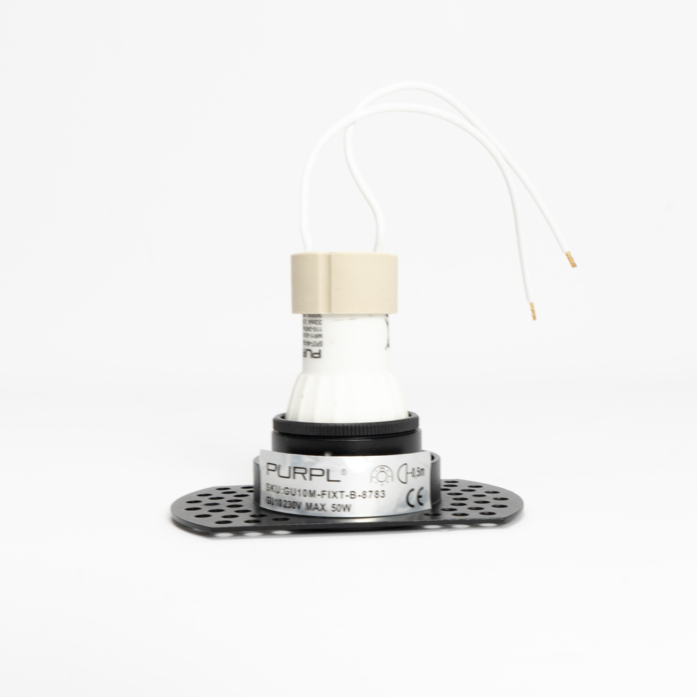 PURPL Inbouw Armatuur - GU10 - MR11 - Trimless - Ø90mm x 28mm - IP20 - Incl. GU10 fitting - Zwart Aluminium, foto 3 van 6