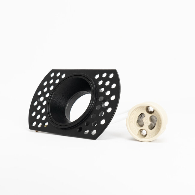 PURPL Inbouw Armatuur - GU10 - MR11 - Trimless - Ø90mm x 28mm - IP20 - Incl. GU10 fitting - Zwart Aluminium