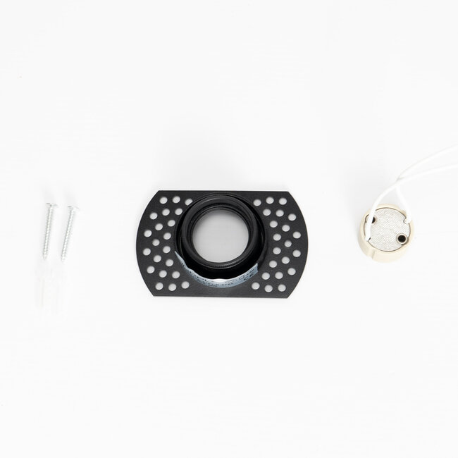PURPL Inbouw Armatuur - GU10 - MR11 - Trimless - Ø90mm x 28mm - IP20 - Incl. GU10 fitting - Zwart Aluminium