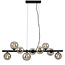 Scala Balls Design Hanglamp - 9-Lichts - Smoke glazen - G9 fittings - Rechthoekige Plafondplaat