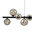 Scala Balls Design Hanglamp - 9-Lichts - Smoke glazen - G9 fittings - Rechthoekige Plafondplaat
